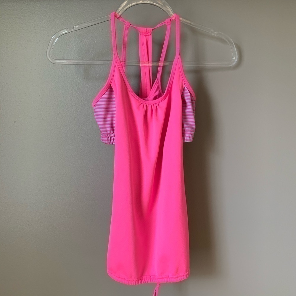 𝅺champion Pink Athletic Tank with Striped B…